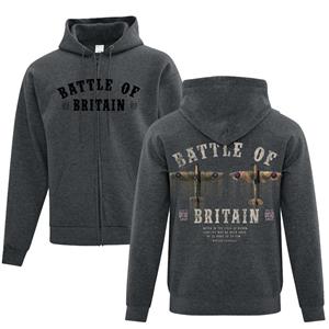 Battle Of Britain Full Zip Hoodie Charcoal LARGE