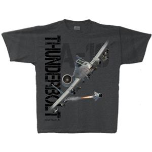 A-10 Thunderbolt T-Shirt Charcoal Grey YOUTH LARGE 14-16