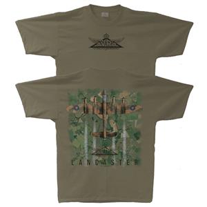 Avro Lancaster Top View T-Shirt Military Green LARGE