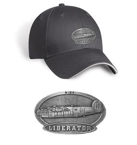 B-24 Liberator Pewter Badge Cap Grey