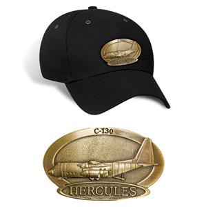 Hercules C-130 Brass Badge Cap Black