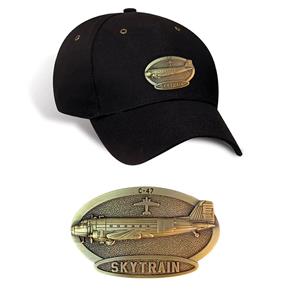 C-47 Skytrain Brass Badge Cap Black