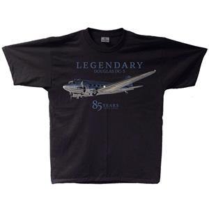 Legendary Douglas DC-3 Anniversary T-Shirt Black LARGE