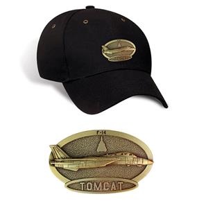 F-14 Tomcat Brass Badge Cap Black