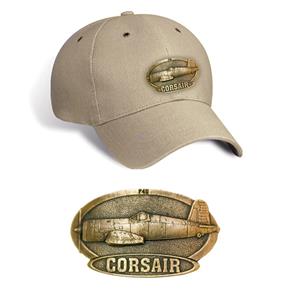 F-4U Corsair Brass Badge Cap Tan