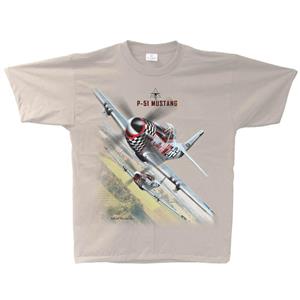 P-51 Mustang Flight T-Shirt Sand/Beige 3X-LARGE