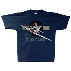 P-51 Mustang T-Shirt Navy Blue YOUTH MEDIUM 10-12