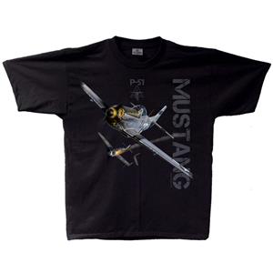 P-51 Mustang Vintage T-Shirt Black LARGE