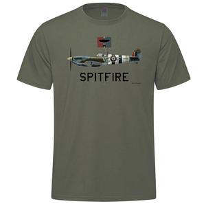 Spitfire Mk IX Profile T-Shirt Military Green X-LARGE