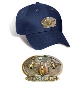 SR-71 Blackbird Brass Badge Cap Navy