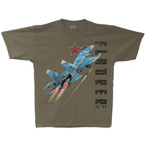 Su-33 Flanker T-Shirt Military Green LARGE