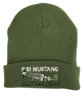 P-51 Mustang USAF WWII Legend Beanie Military Green