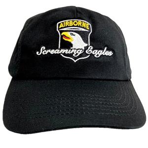 101st Airborne Screaming Eagles Cap Black