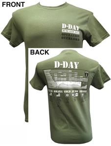 D-Day Landings T-Shirt Olive Green X-LARGE