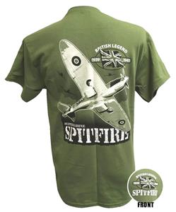 Spitfire British Legend Action T-Shirt Olive Green LARGE