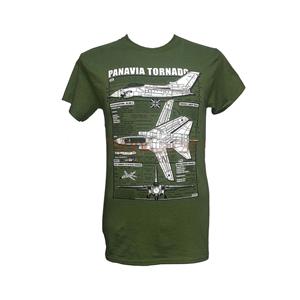 Panavia Tornado Blueprint Design T-Shirt Olive Green MEDIUM