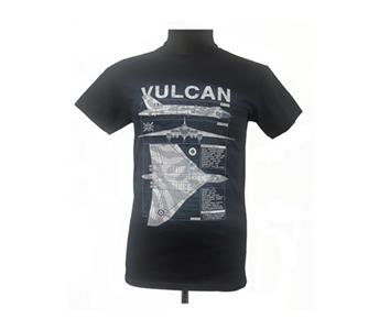 Avro Vulcan Blueprint Design T-Shirt Black X-LARGE