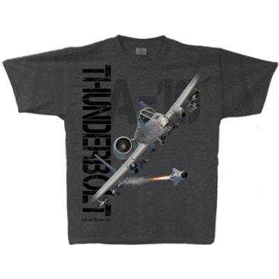A-10 Thunderbolt T-Shirt Charcoal Grey YOUTH LARGE 14-16 - Click Image to Close