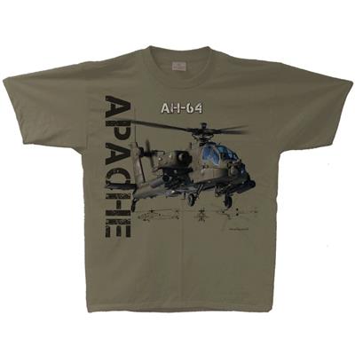 AH-64 Apache T-Shirt Green LARGE - Click Image to Close