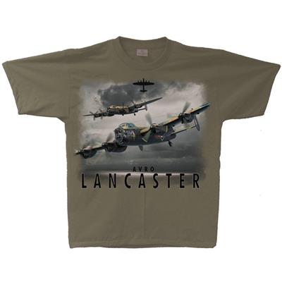 Avro Lancaster Flight T-Shirt Military Green LARGE - Click Image to Close