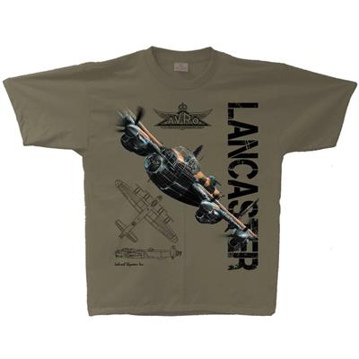 Avro Lancaster Vintage T-Shirt Military Green MEDIUM - Click Image to Close