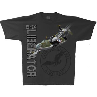 B-24 Liberator T-Shirt Charcoal LARGE - Click Image to Close