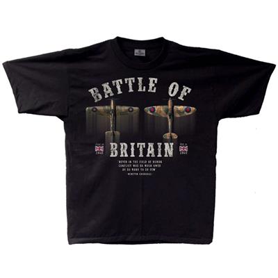 Battle Of Britain Vintage T-Shirt Black LARGE - Click Image to Close