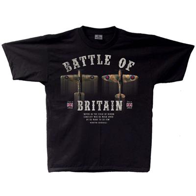 Battle Of Britain Vintage T-Shirt Black X-LARGE - Click Image to Close