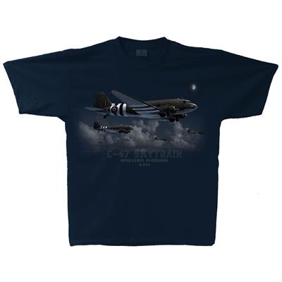 C-47 Skytrain Operation Overlord T-Shirt Navy Blue MEDIUM - Click Image to Close