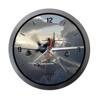 P-51 Mustang Dusk Wall Clock - Click Image to Close