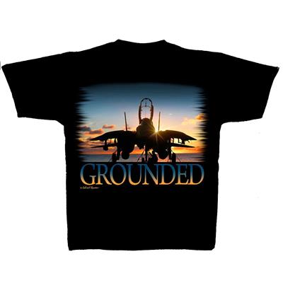 F-14 Tomcat Grounded T-Shirt Black LARGE - Click Image to Close