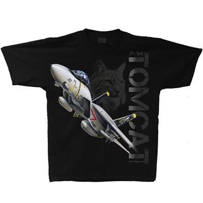 F-14 Tomcat T-Shirt Black YOUTH LARGE 14-16 - Click Image to Close