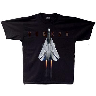F-14 Tomcat Pure Vertical T-Shirt Black YOUTH LARGE 14-16 - Click Image to Close