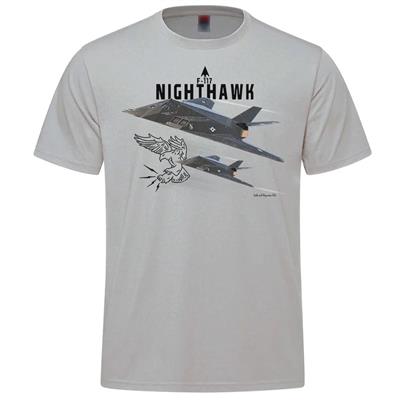 F-117 Nighthawk T-Shirt Silver LARGE - Click Image to Close