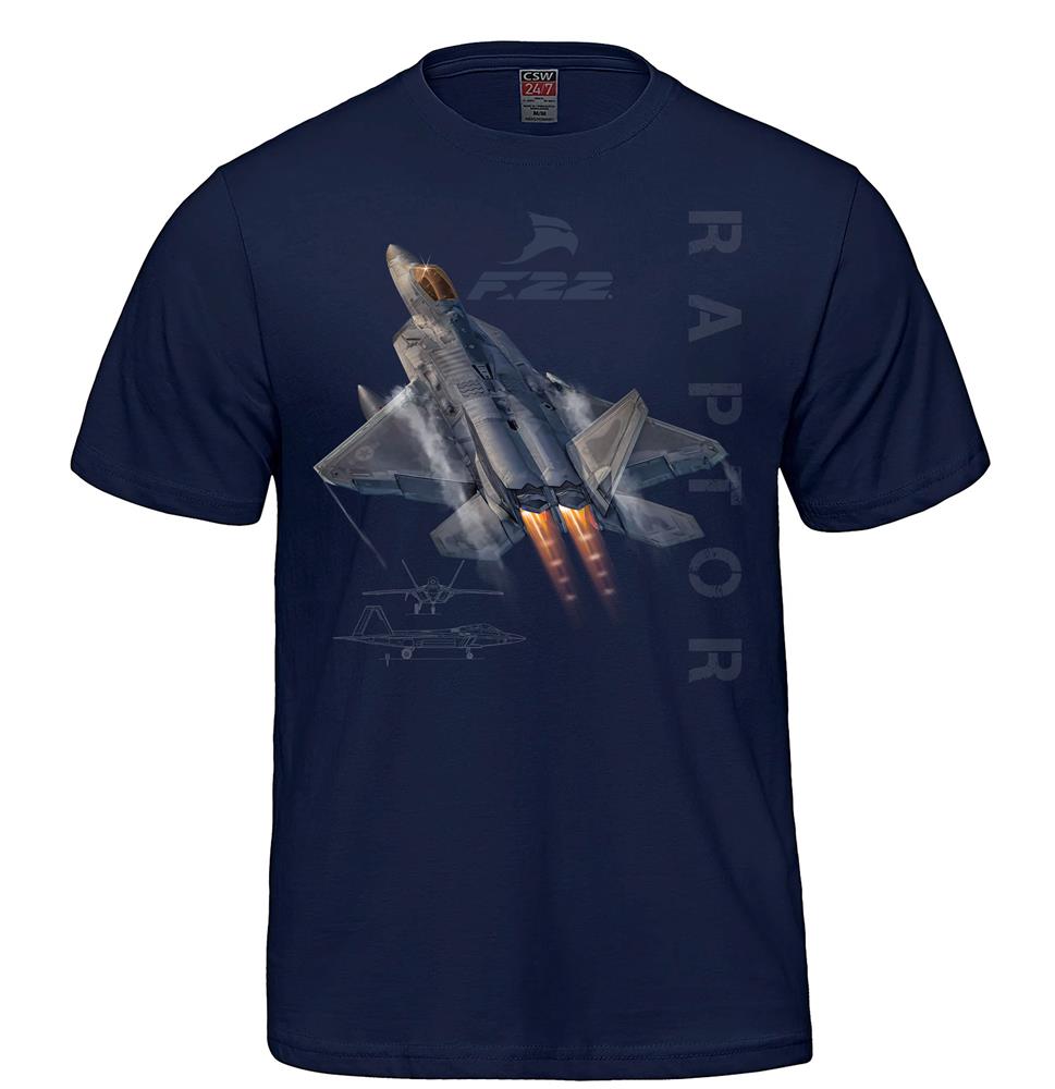 F-22 Raptor T-Shirt Navy Blue 2X-LARGE - Click Image to Close