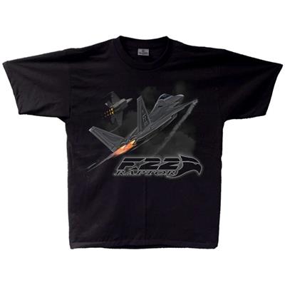 F-22 Raptor T-Shirt Black YOUTH SMALL 6-8 - Click Image to Close