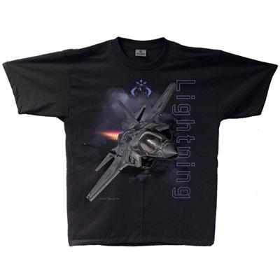 F-35 Lightning II T-Shirt Black LARGE - Click Image to Close