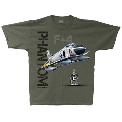 F-4 Phantom II USAF T-Shirt Military Green SMALL - Click Image to Close