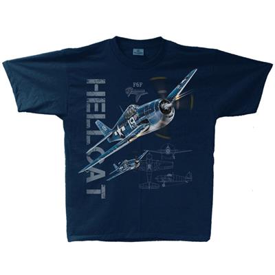 F6F Hellcat Vintage T-Shirt Navy X-LARGE - Click Image to Close