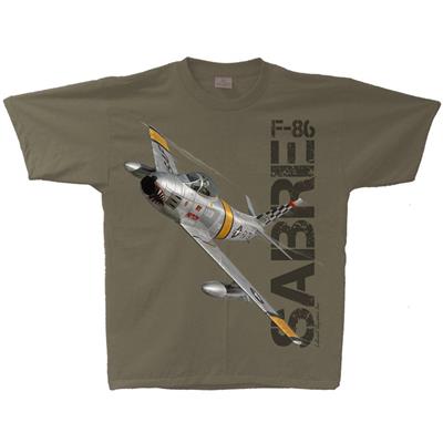 F-86 Sabre T-Shirt Military Green LARGE - Click Image to Close