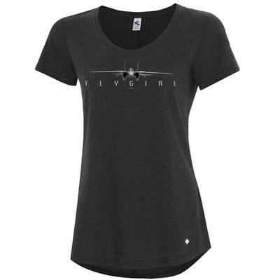 Flygirl F-14 Tomcat T-Shirt Charcoal LADIES LARGE - Click Image to Close