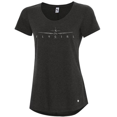 Flygirl Spitfire T-Shirt Charcoal LADIES 2X-LARGE - Click Image to Close