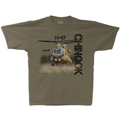 H-47 Chinook T-Shirt Military Green MEDIUM - Click Image to Close