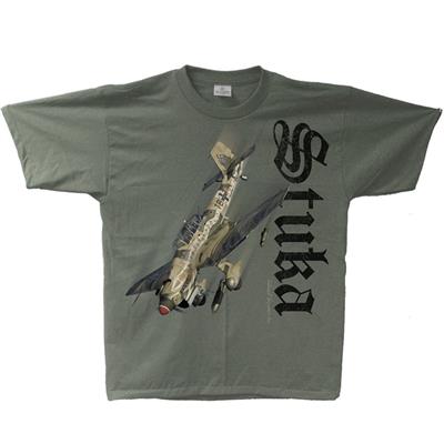 Junkers Ju-87 Stuka T-Shirt Green MEDIUM - Click Image to Close