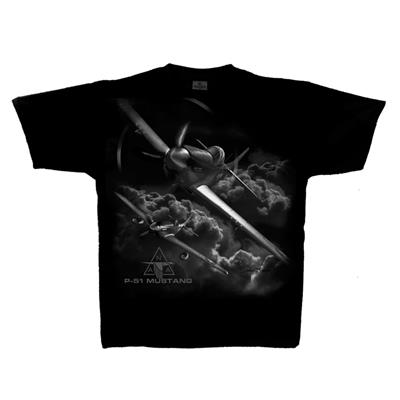 P-51 Mustang 25th Anniversary T-Shirt Black X-LARGE - Click Image to Close