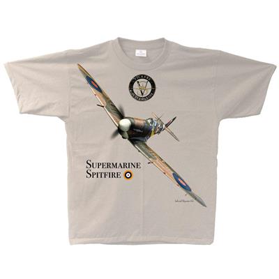 Spitfire Mk IX Flight T-Shirt Sand SMALL - Click Image to Close