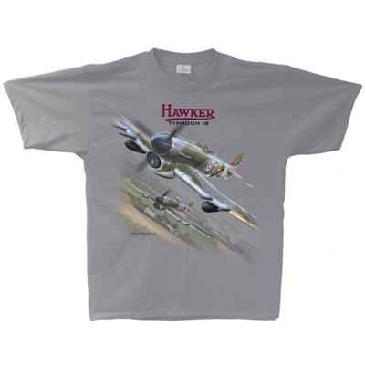 Hawker Typhoon 1B T-Shirt Silver Grey 2X-LARGE - Click Image to Close