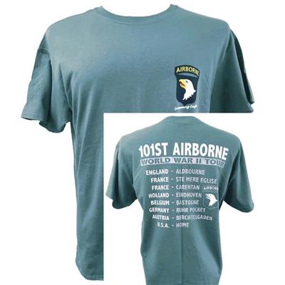 101st Airborne Screaming Eagles T-Shirt Blue X-LARGE - Click Image to Close