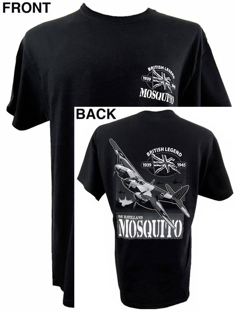 De Havilland DH.98 Mosquito British Legend Action T-Shirt Blue SMALL - Click Image to Close