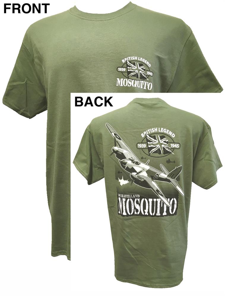 De Havilland DH.98 Mosquito British Legend Action T-Shirt Olive Green MEDIUM - Click Image to Close